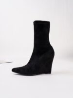 Women Stretch Calf Boots - Black - Image 8