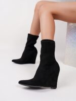 Women Stretch Calf Boots - Black - Image 7