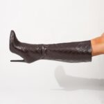 Women Solid Stiletto Boots - Brn - Image 2