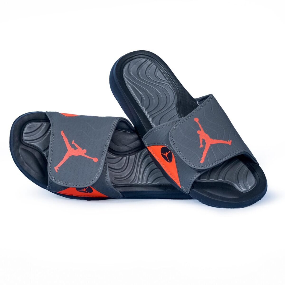 Nike Jordan Hydro 4 Adjust Slide Gray & Orange - Image 1
